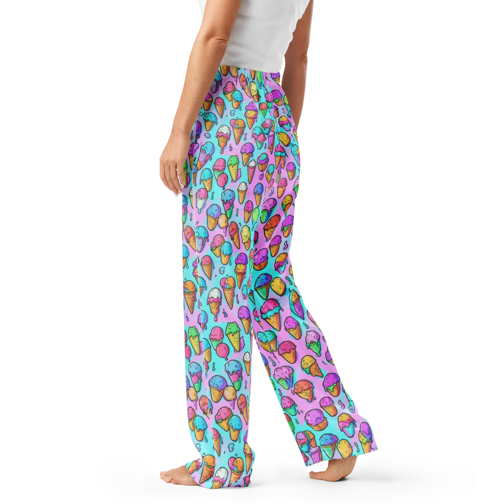 Neon Sundae on Women's Pajama Pants — Left