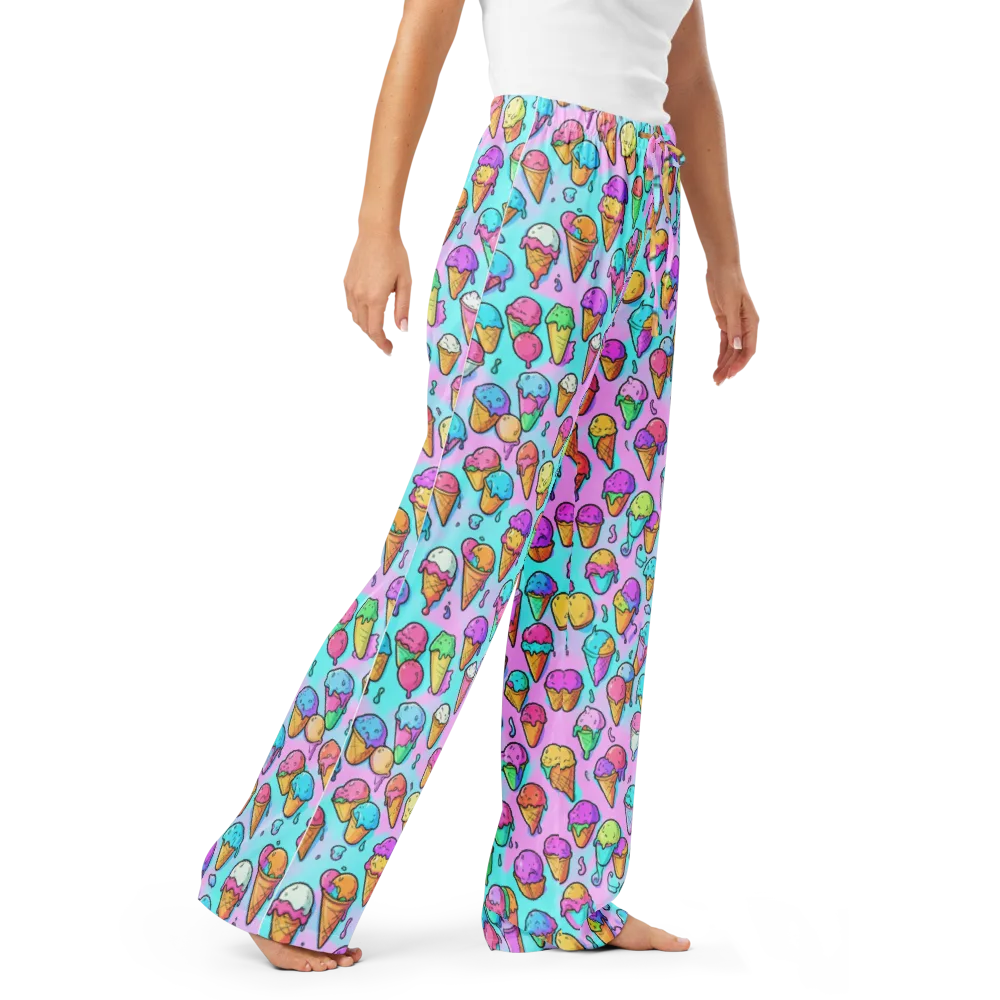 Neon Sundae on Women's Pajama Pants — Right Front