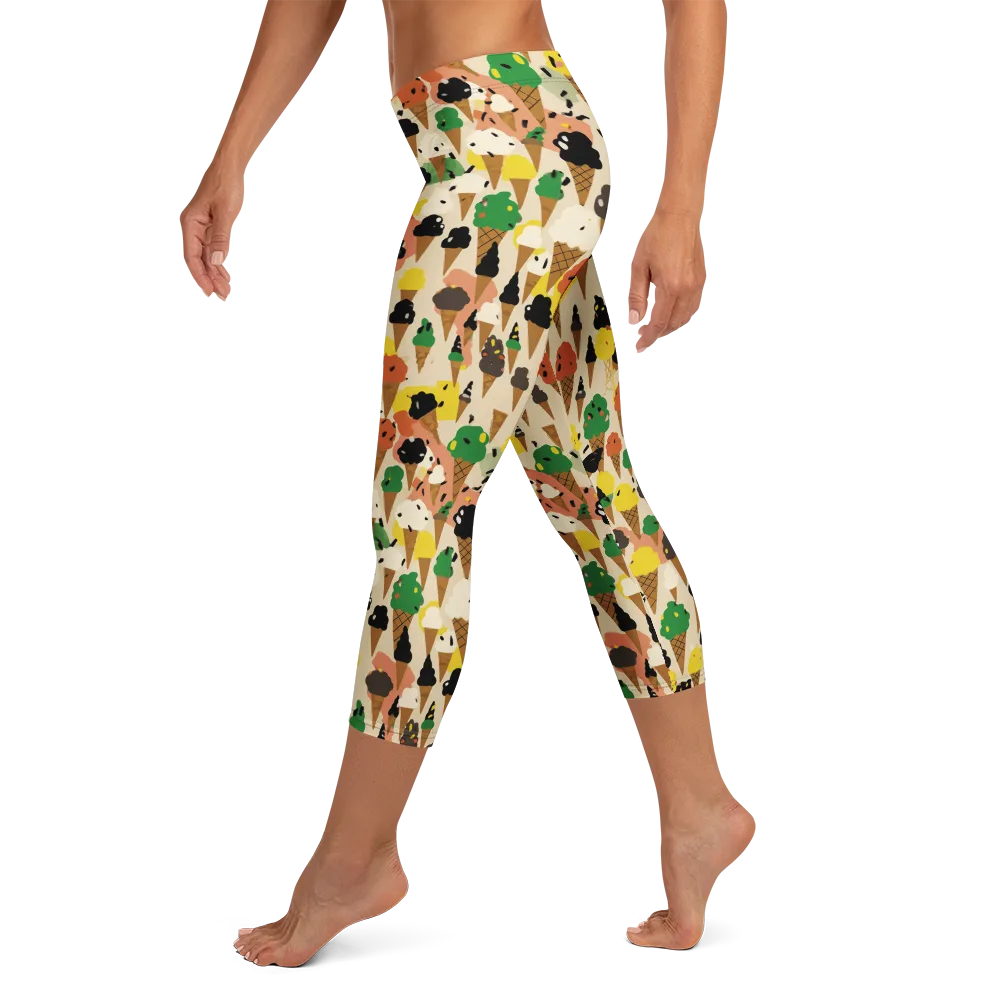 Cone Carnival on Capri Leggings — Left