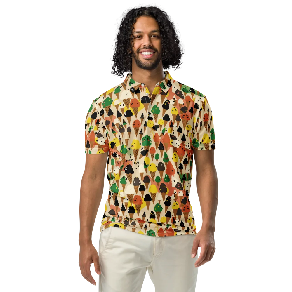 Cone Carnival on Men's Slim Fit Polo Shirt — Front