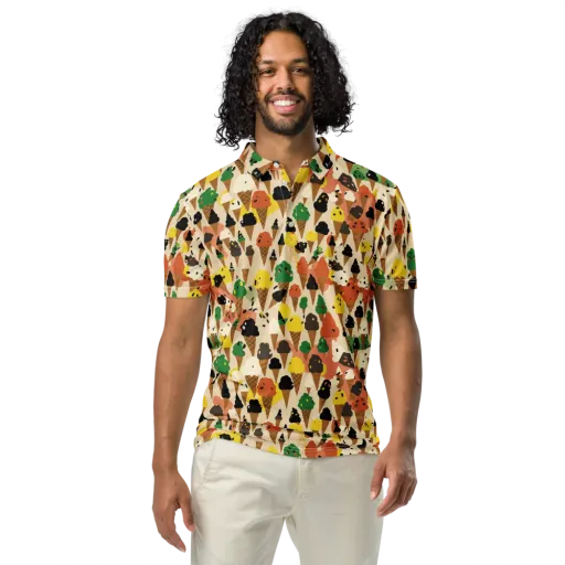Cone Carnival on a Men's Slim Fit Polo Shirt