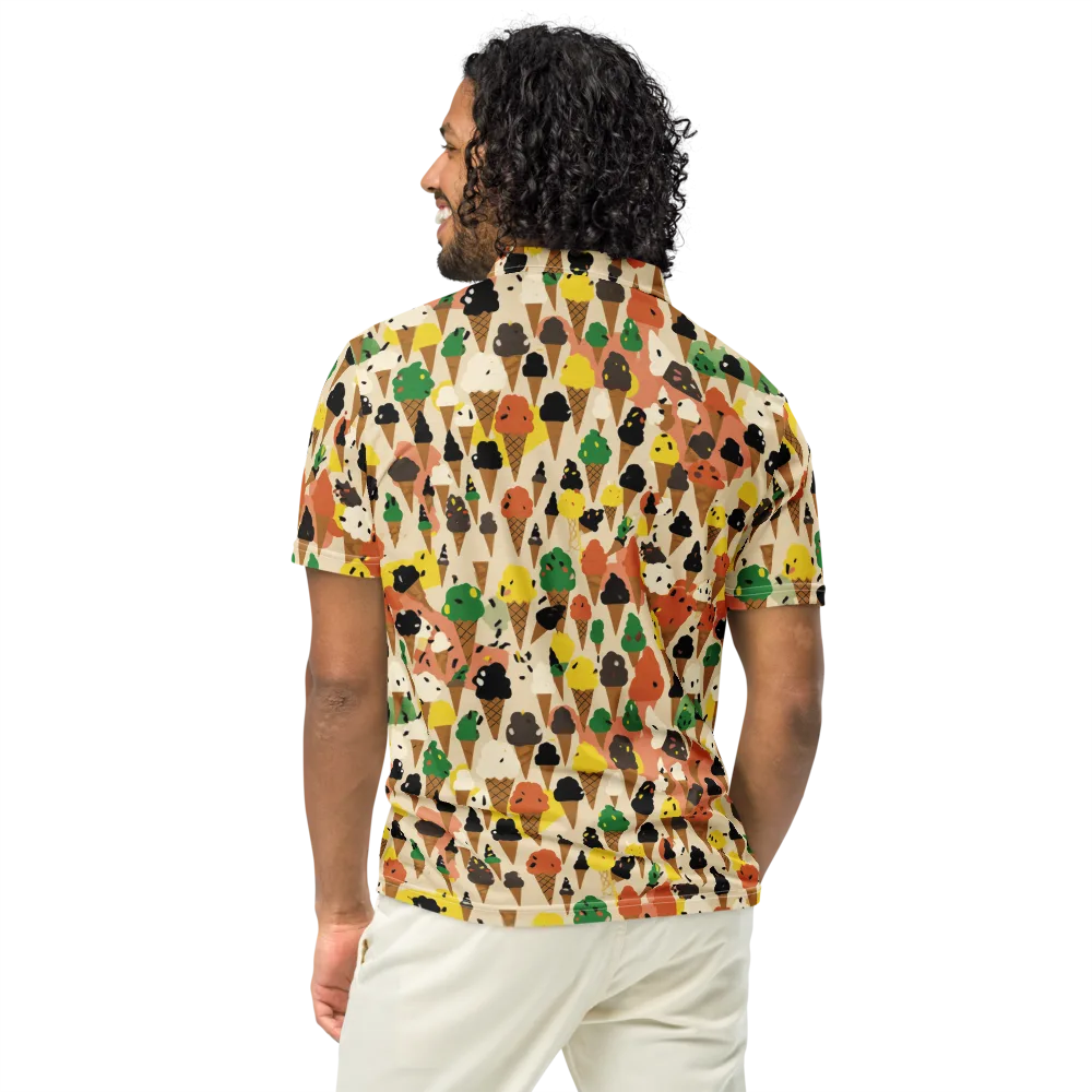 Cone Carnival on Men's Slim Fit Polo Shirt — Back
