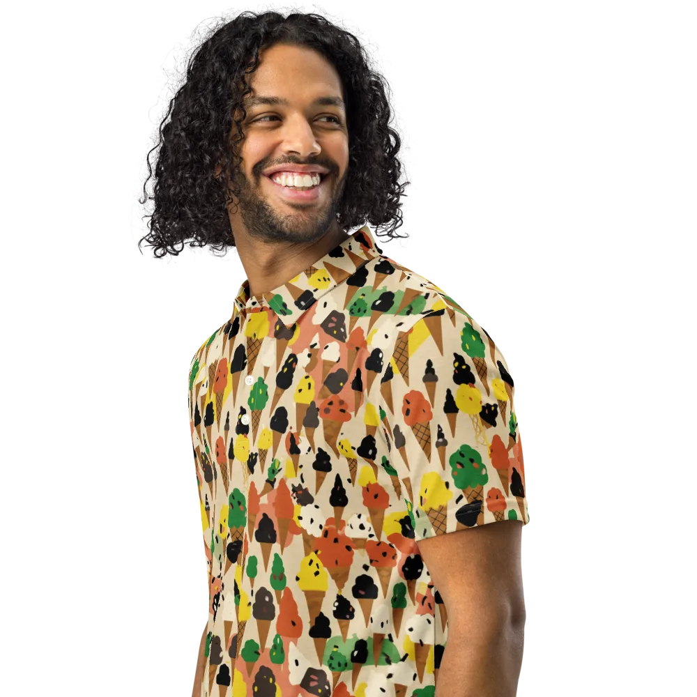 Cone Carnival on Men's Slim Fit Polo Shirt — Left Front