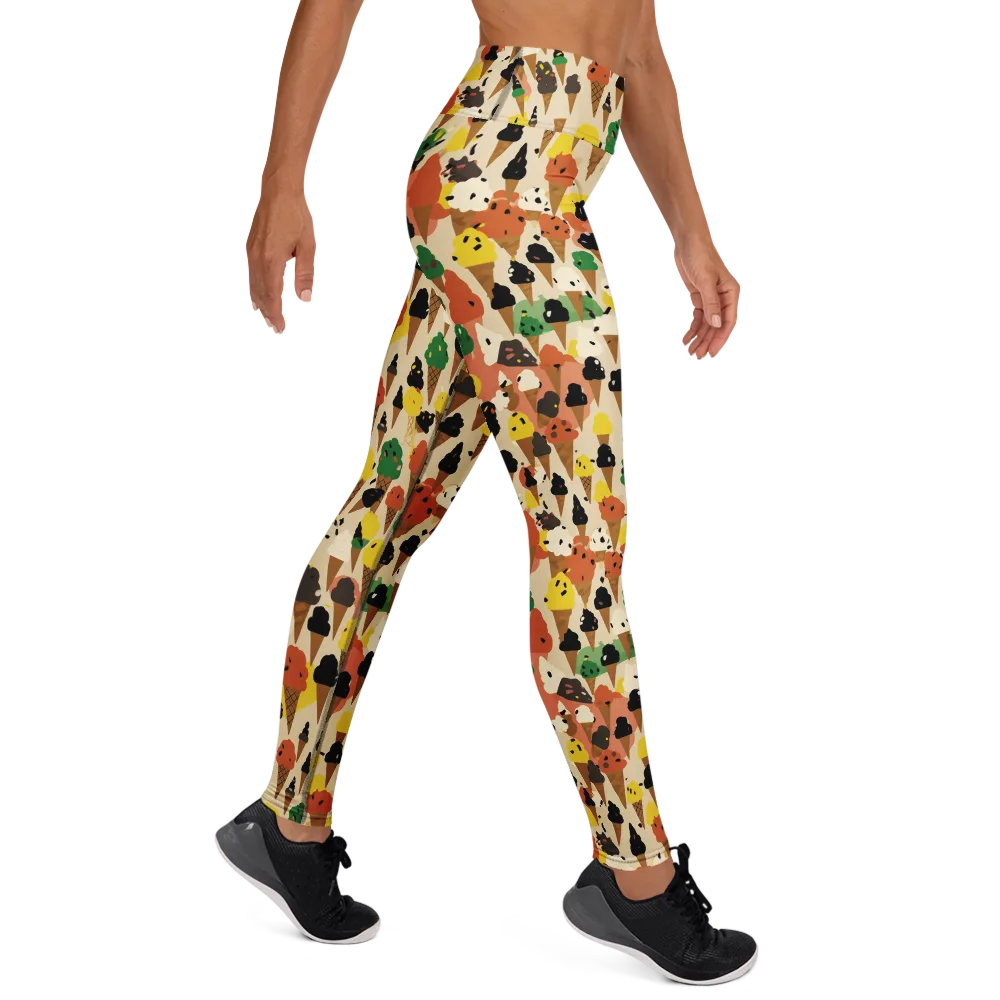 Cone Carnival on Yoga Leggings — Right