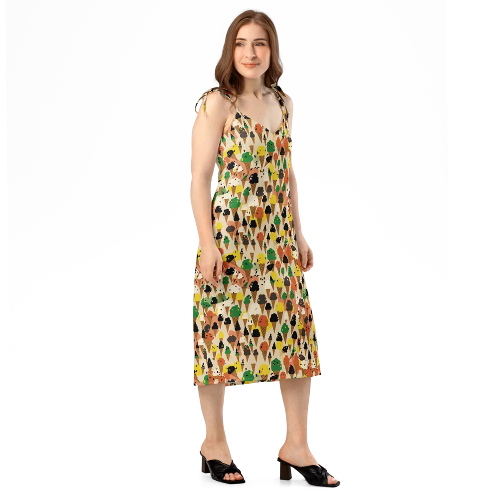 Cone Carnival on Slip Dress — Right Front