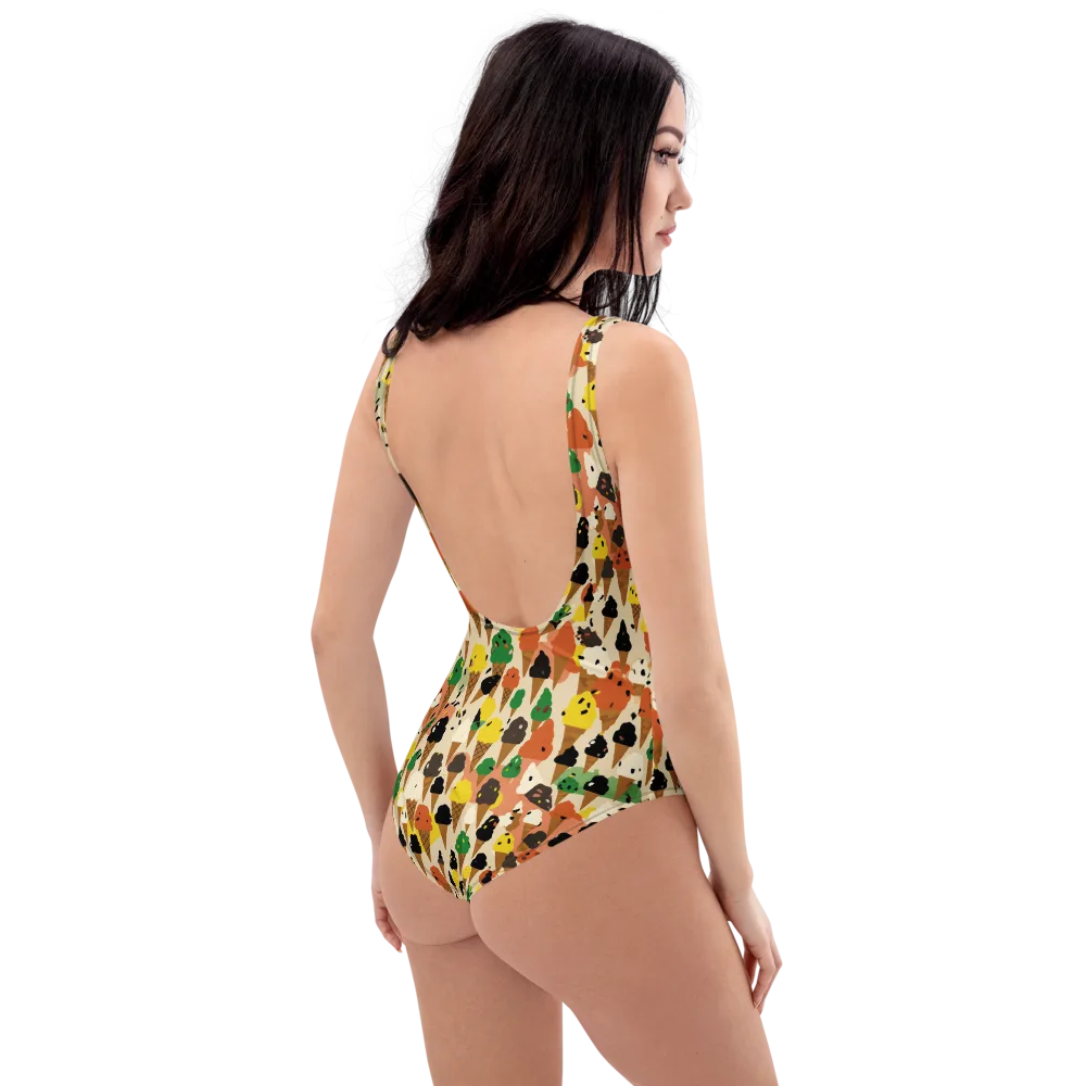 Cone Carnival on One-Piece Swimsuit — Right Back