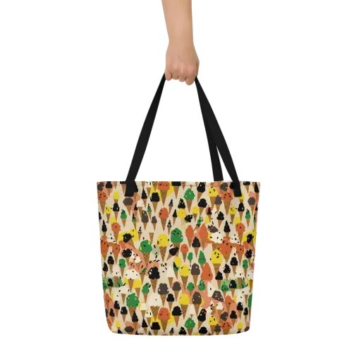 Cone Carnival on a Large Tote Bag W/ Pocket