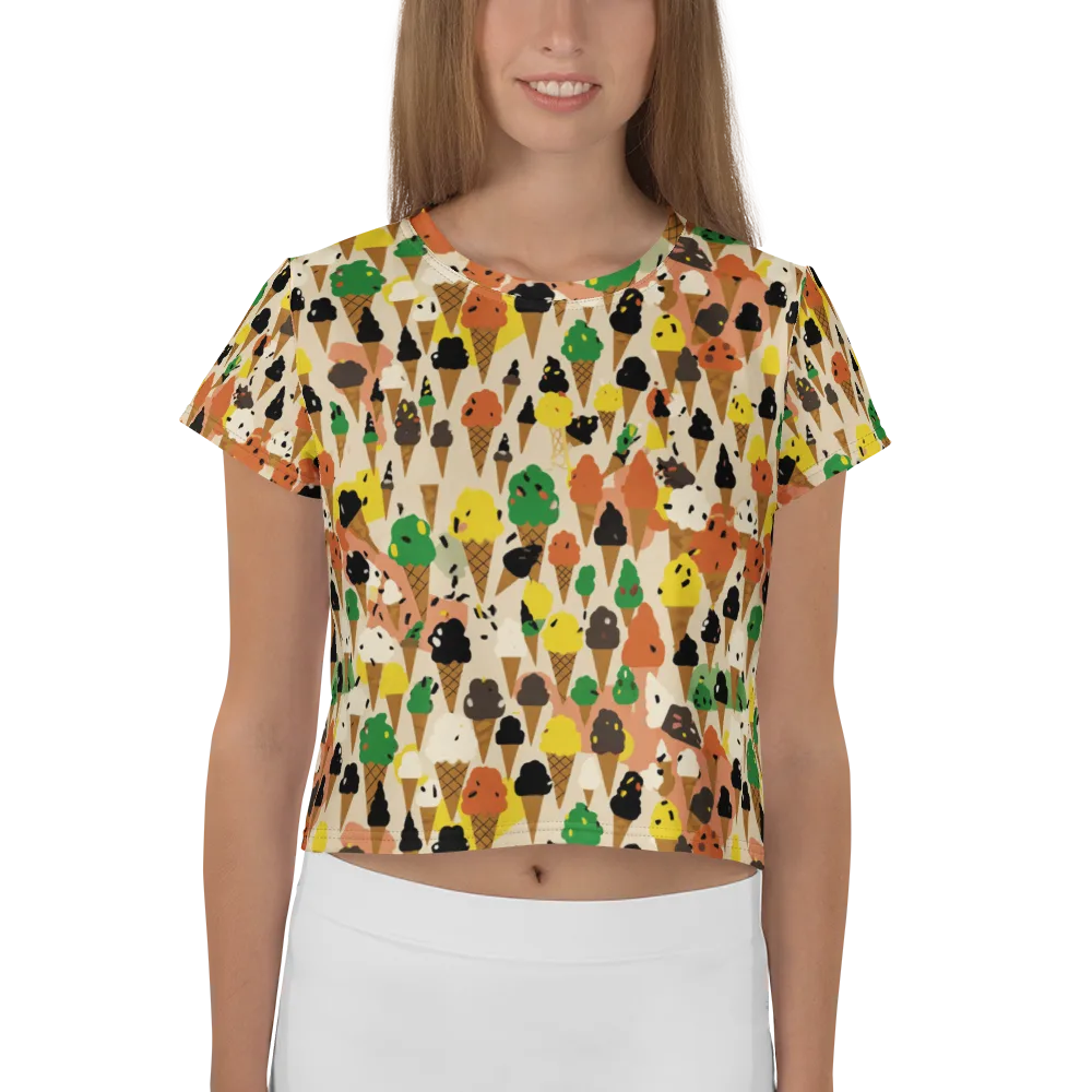 Cone Carnival on Crop Tee — Front
