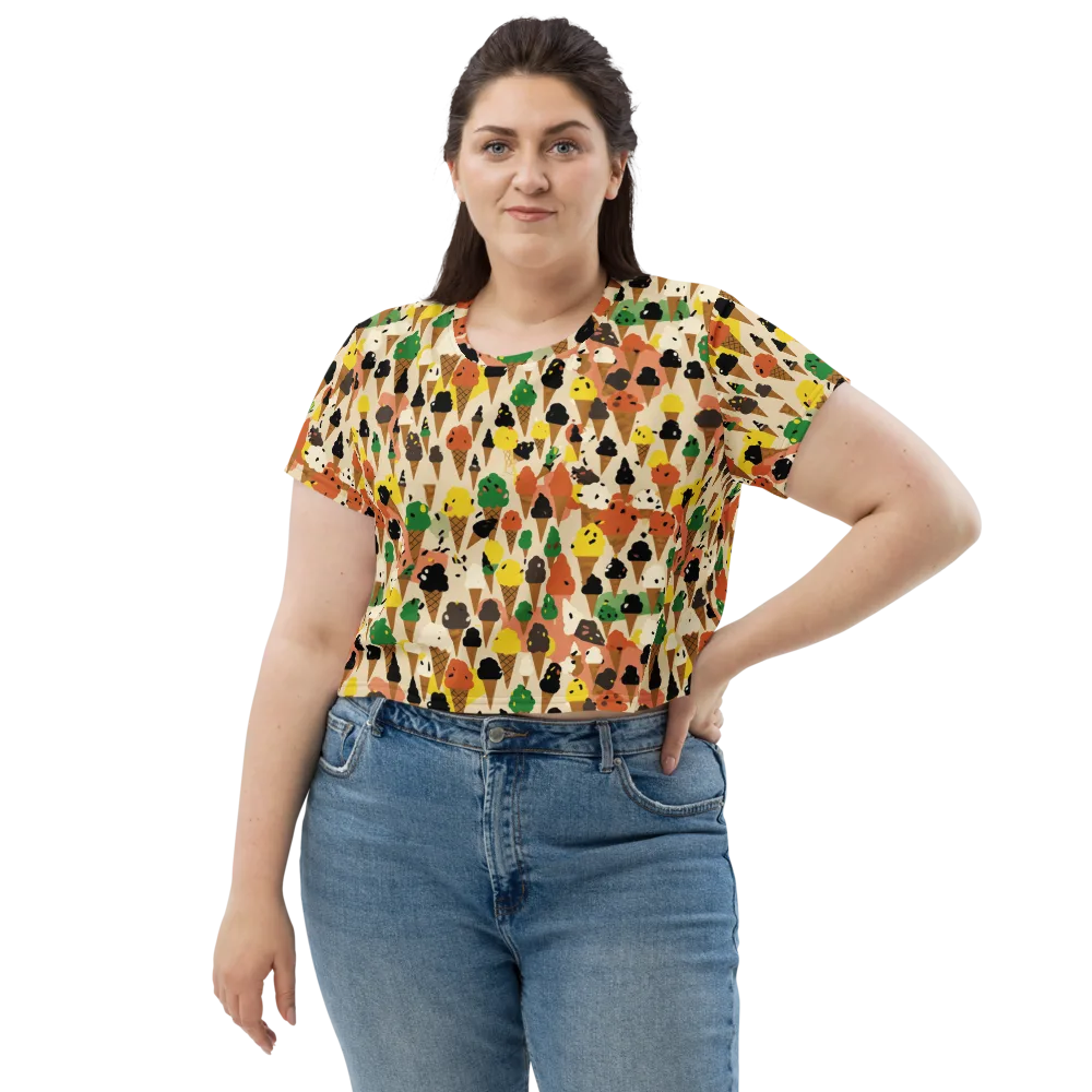 Cone Carnival on Crop Tee — Front
