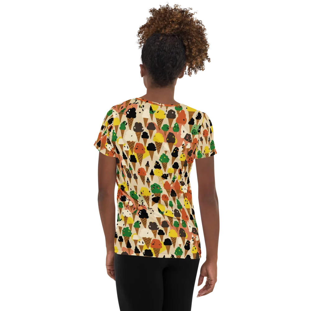 Cone Carnival on Women's Athletic T-Shirt — Back