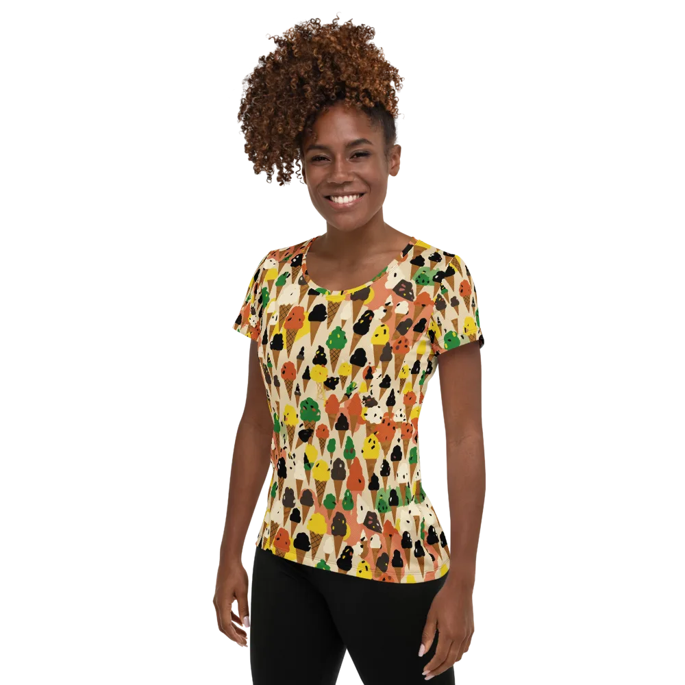Cone Carnival on Women's Athletic T-Shirt — Left