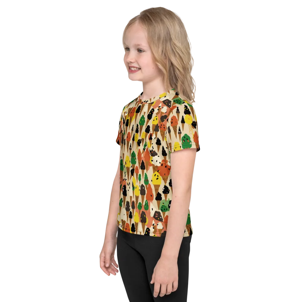 Cone Carnival on Kids Crew Neck T-Shirt — Left