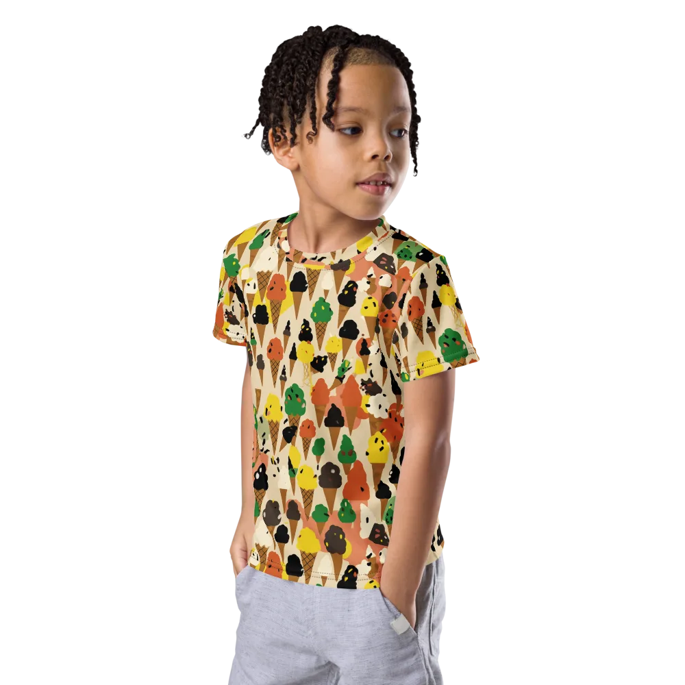Cone Carnival on Kids Crew Neck T-Shirt — Left Front