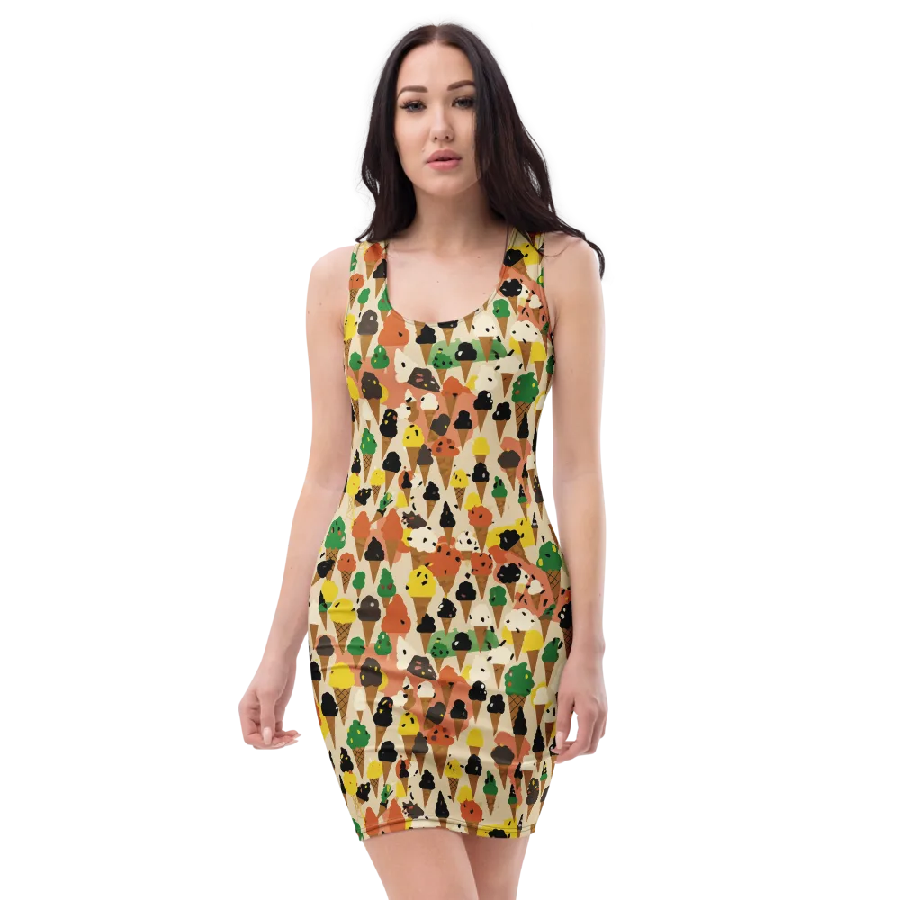 Cone Carnival on Bodycon Dress — Front