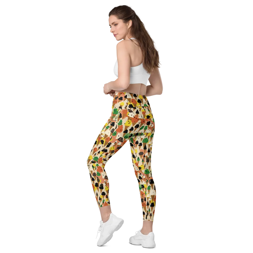 Cone Carnival on Leggings with Pockets — Left Back