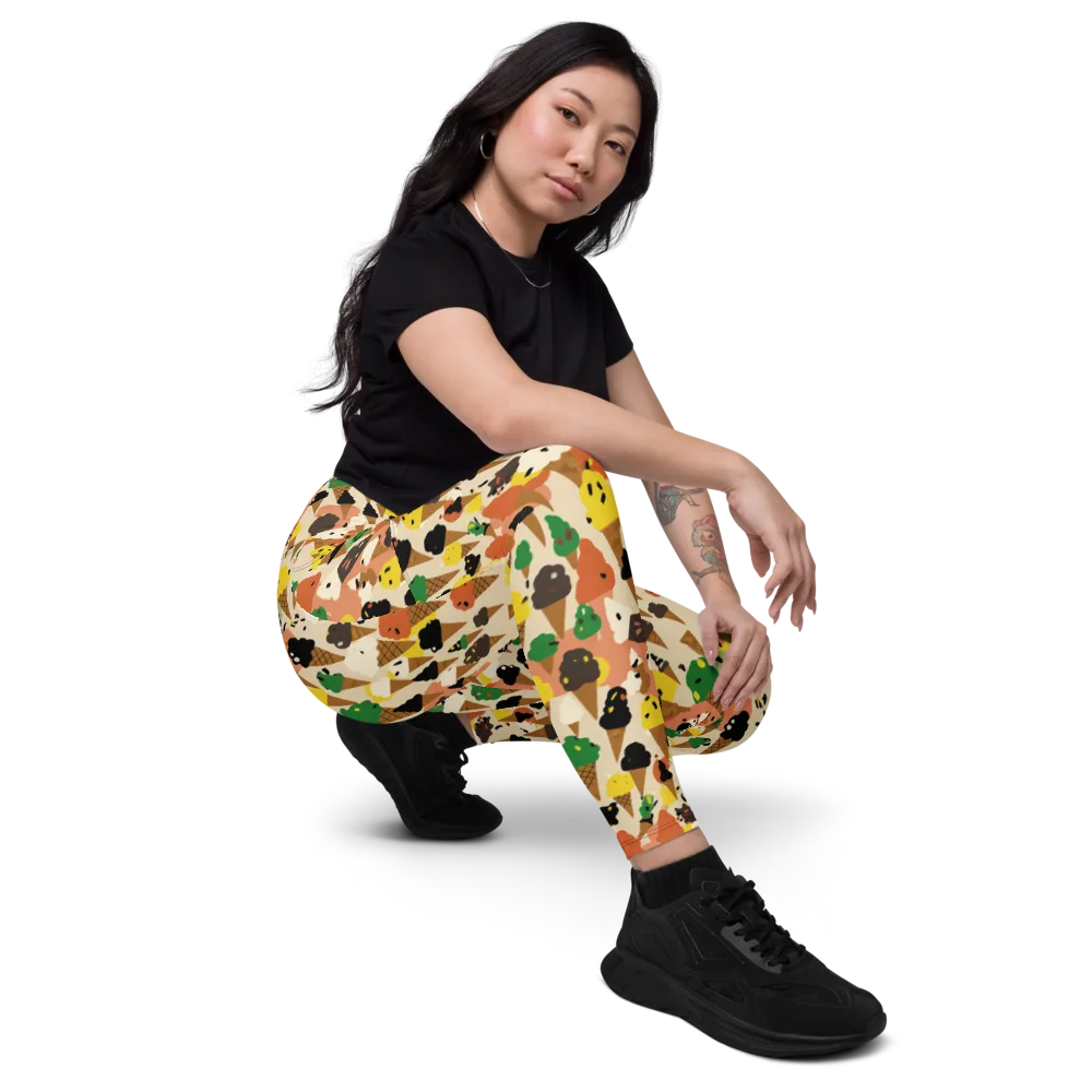 Cone Carnival on Leggings with Pockets — Right Front