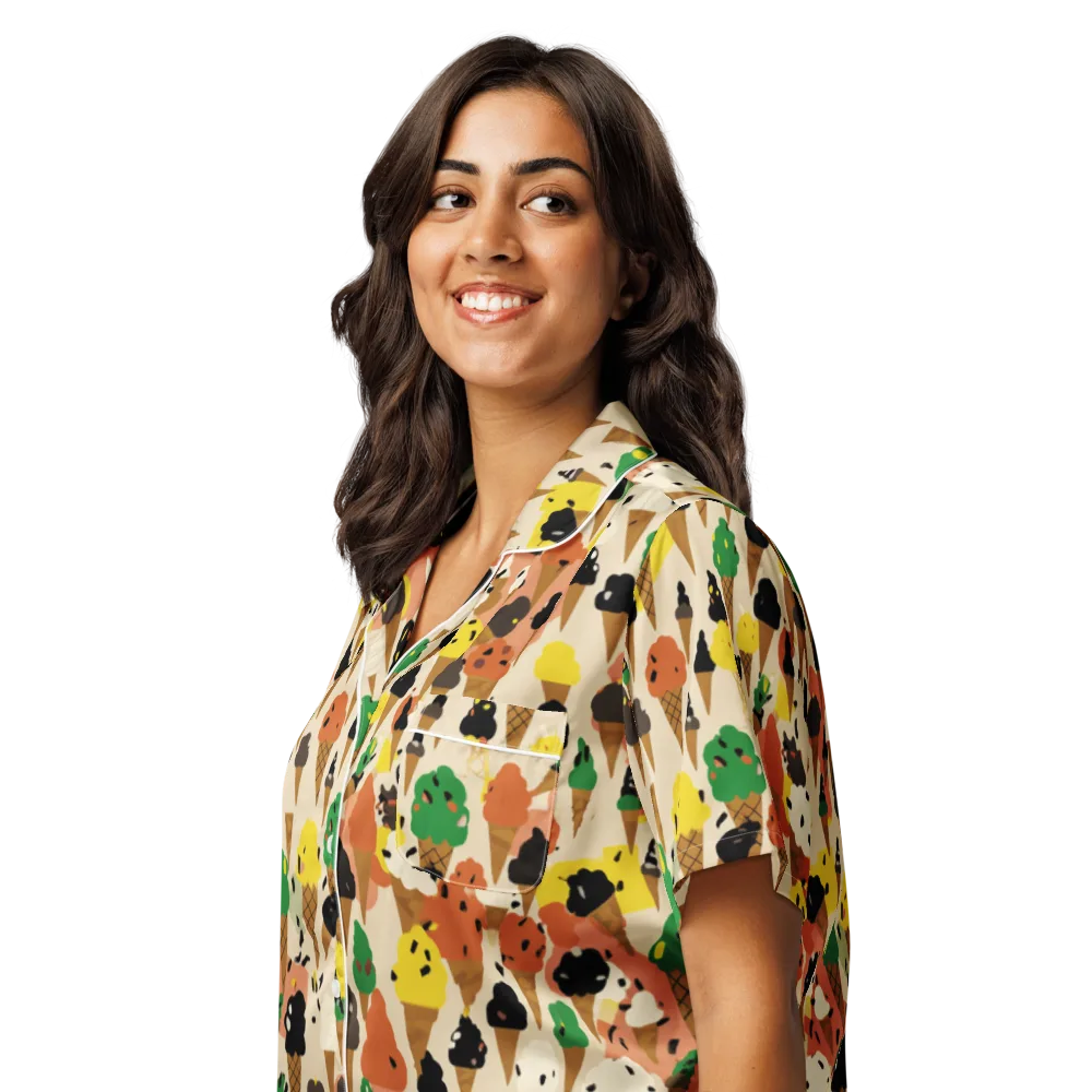 Cone Carnival on Women's Short Sleeve Pajama Top — Left Front