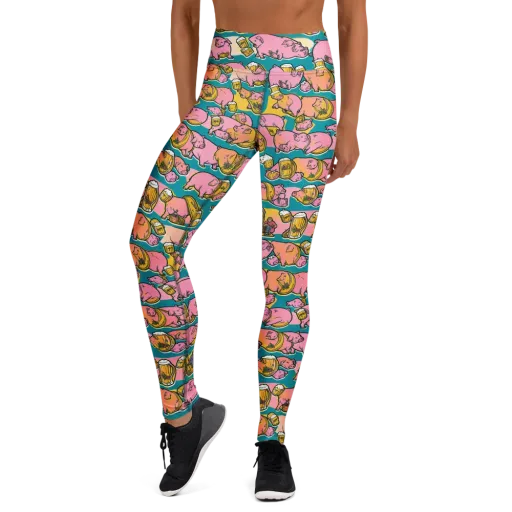 Pork And Pilsner on a Yoga Leggings