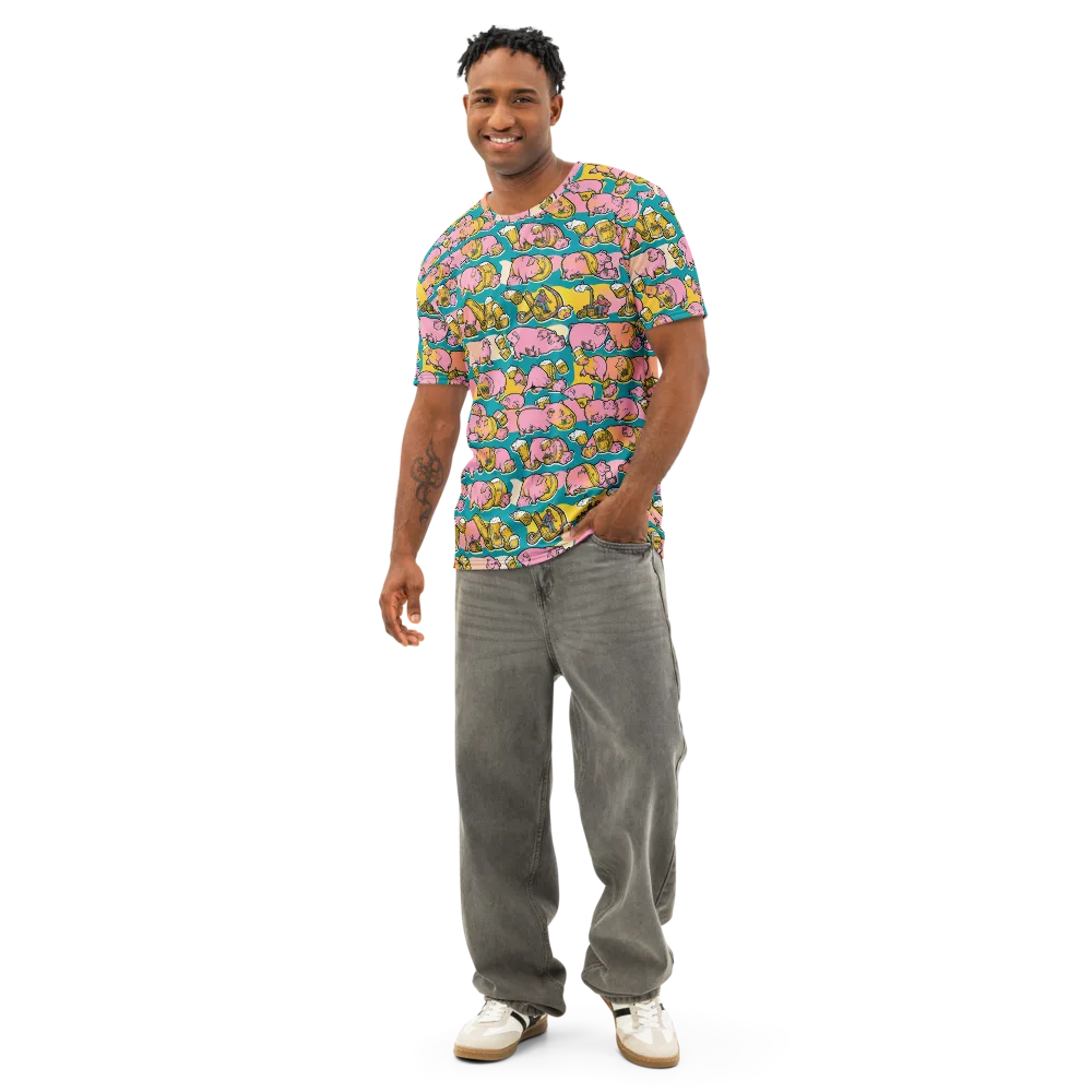 Pork And Pilsner on Men's Cotton Crew Neck T-Shirt — Front