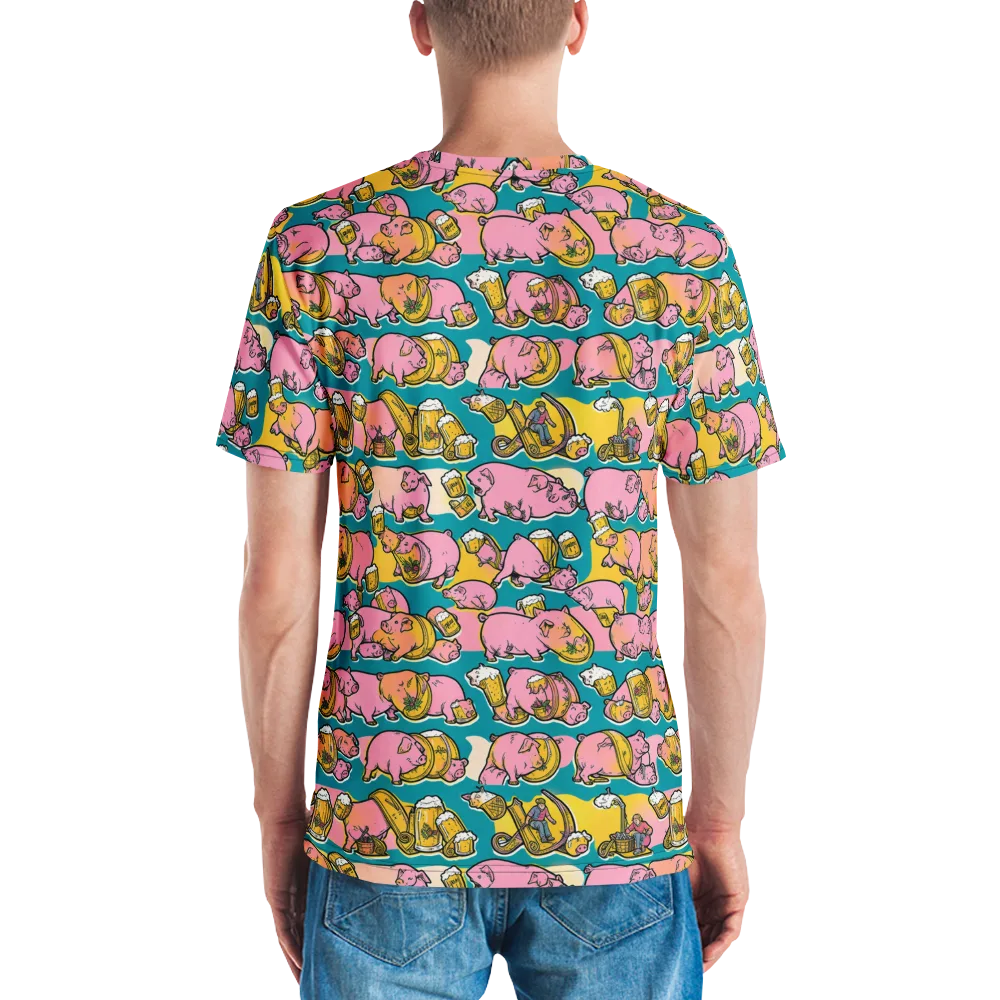 Pork And Pilsner on Men's Crew Neck T-Shirt — Back