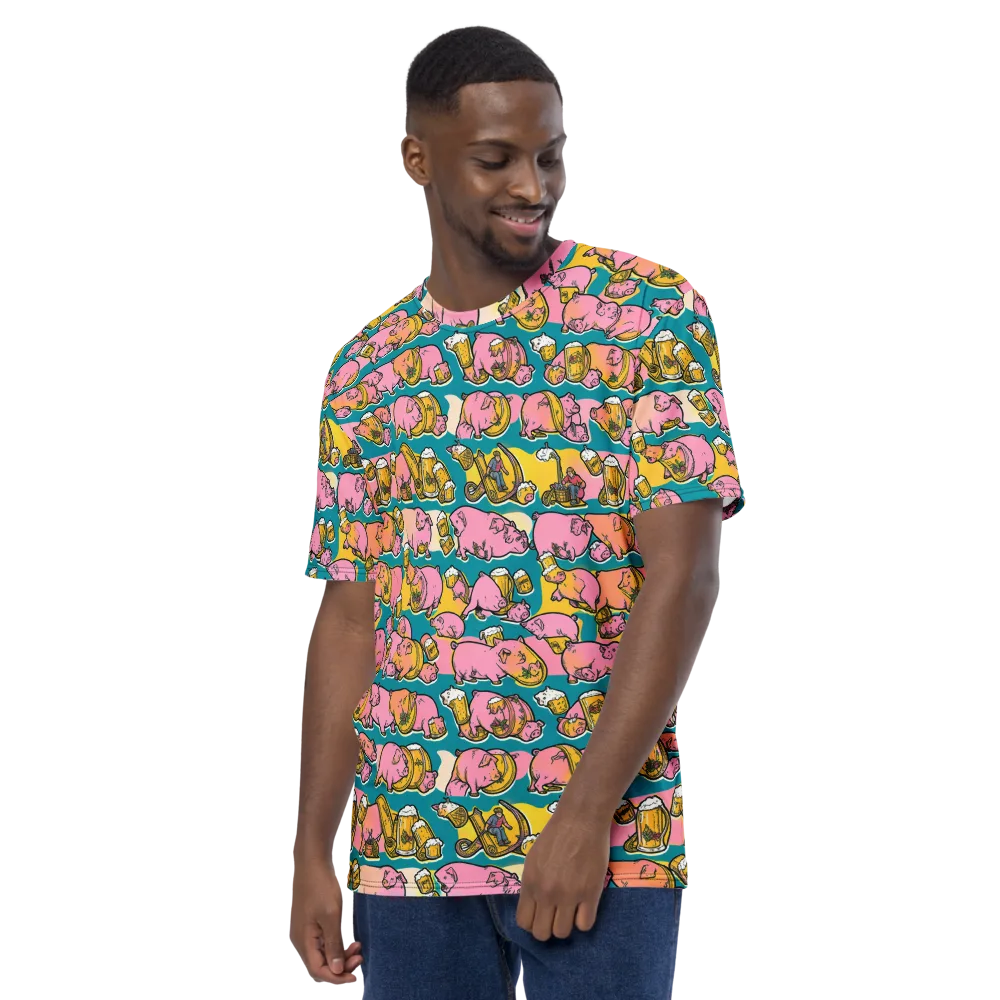 Pork And Pilsner on Men's Crew Neck T-Shirt — Left