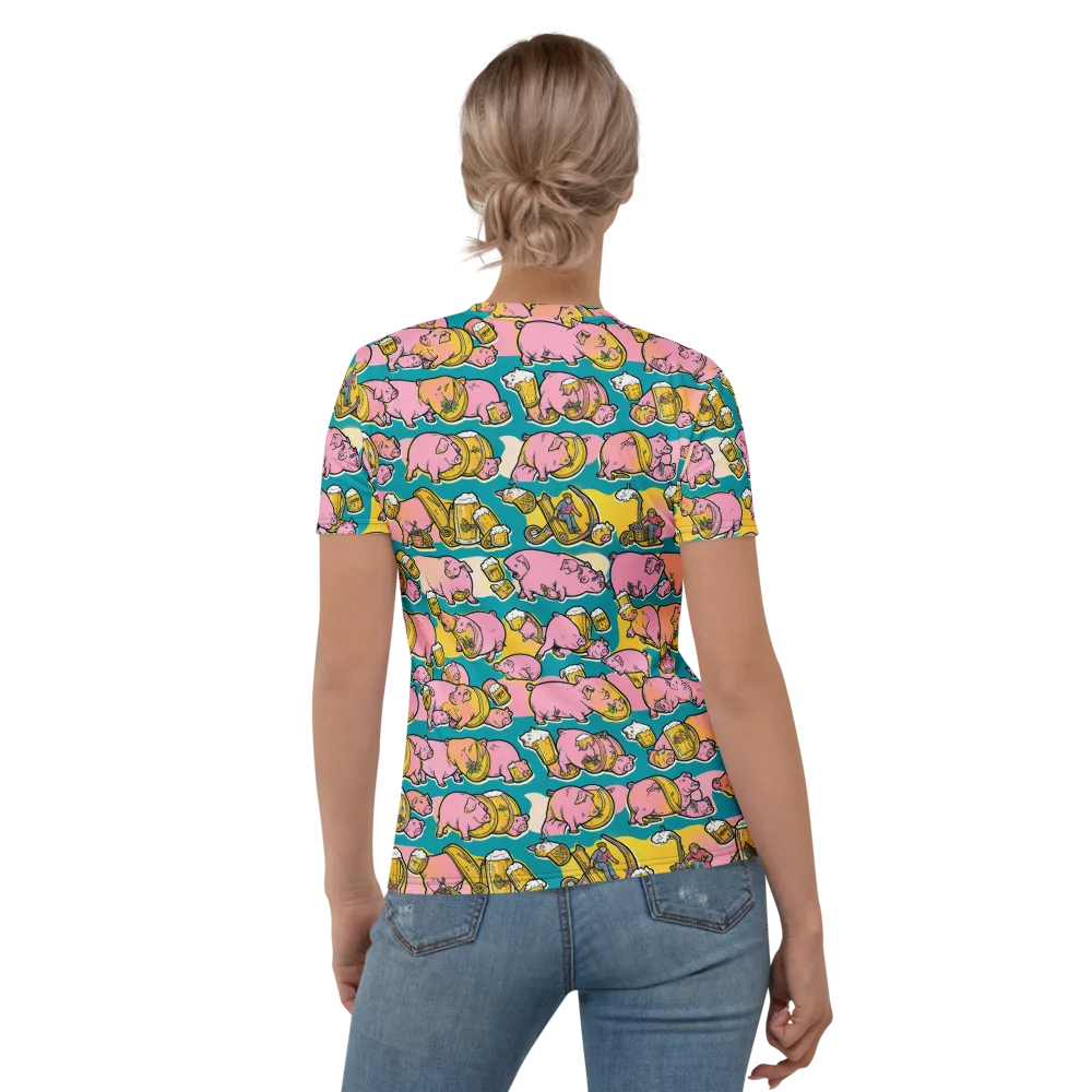 Pork And Pilsner on Women's Crew Neck T-Shirt — Back