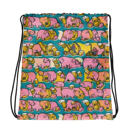 Pork And Pilsner on a Drawstring Bag