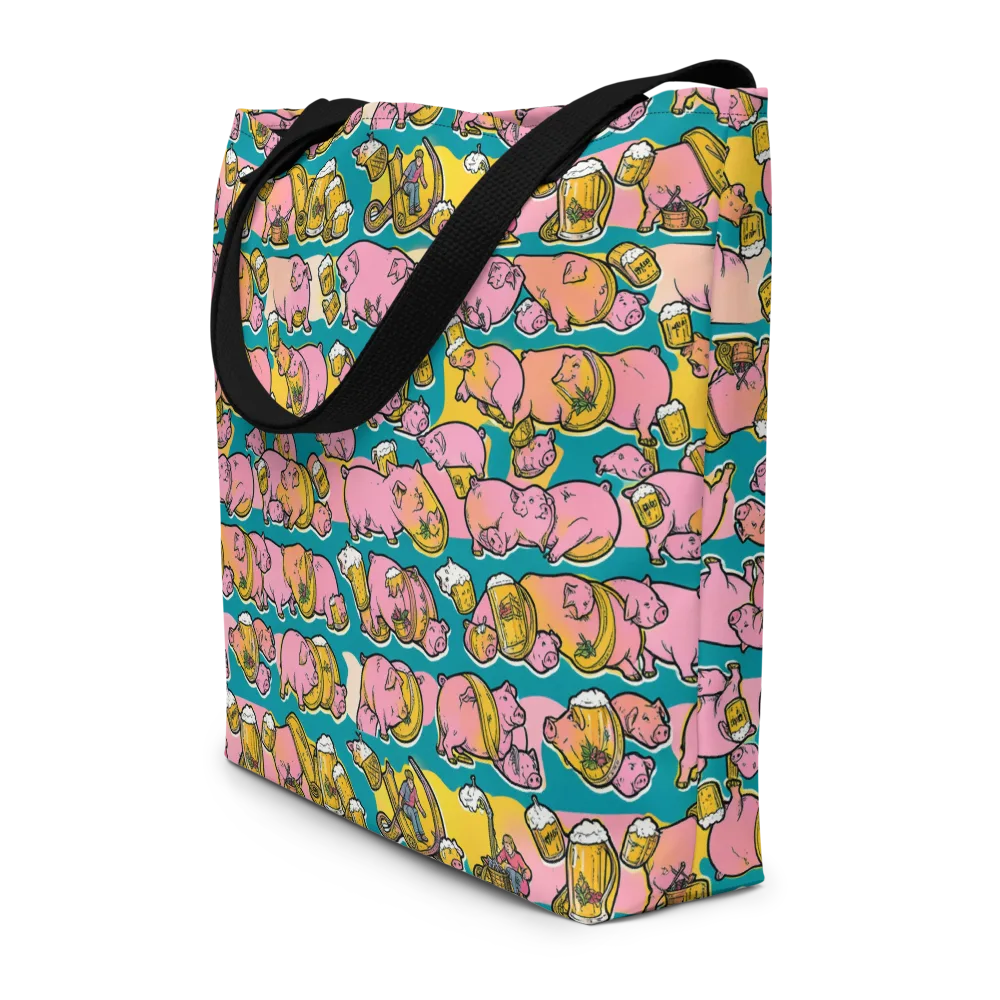 Pork And Pilsner on Large Tote Bag W/ Pocket — Front