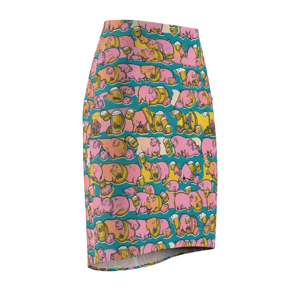 Pork And Pilsner on Pencil Skirt — Front Side