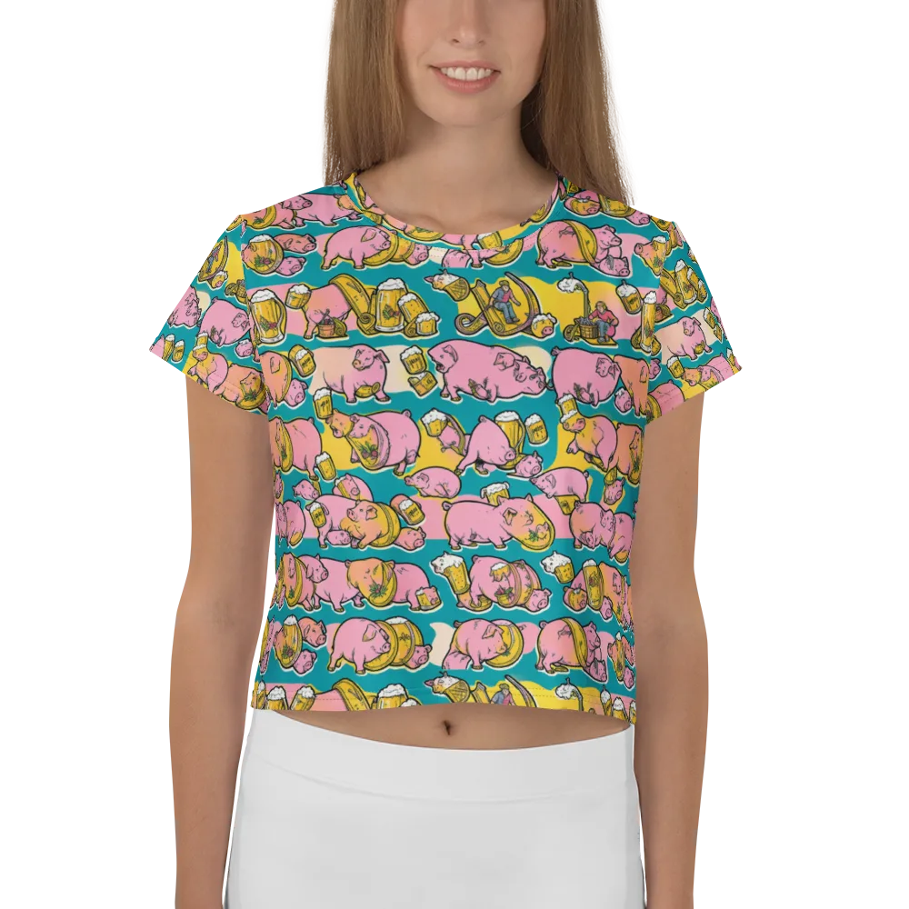 Pork And Pilsner on Crop Tee — Front