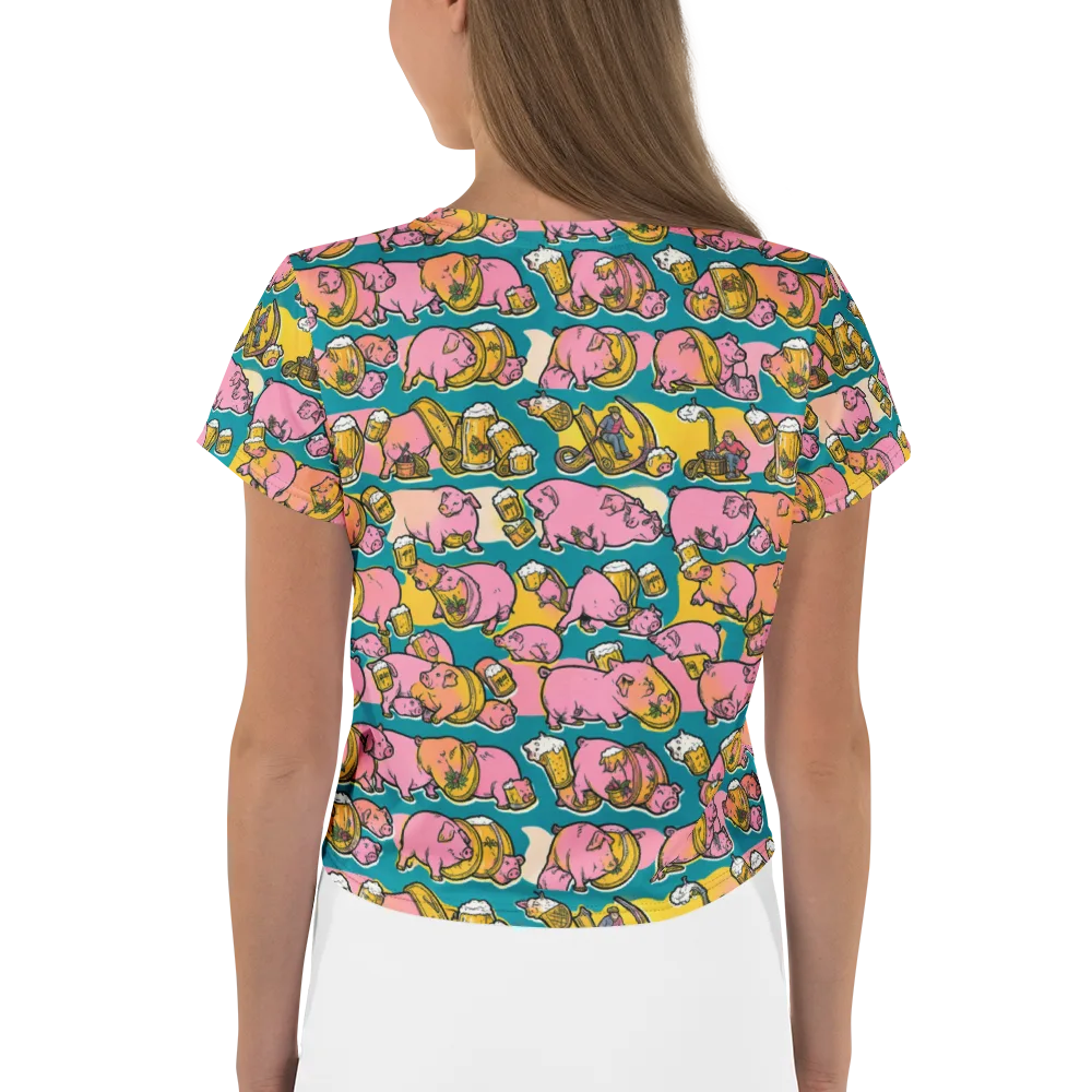 Pork And Pilsner on Crop Tee — Back