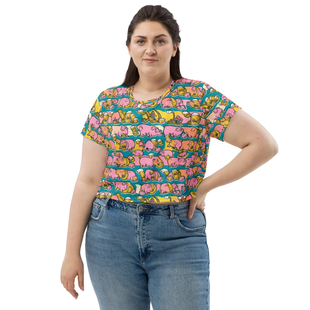 Pork And Pilsner on Crop Tee — Front
