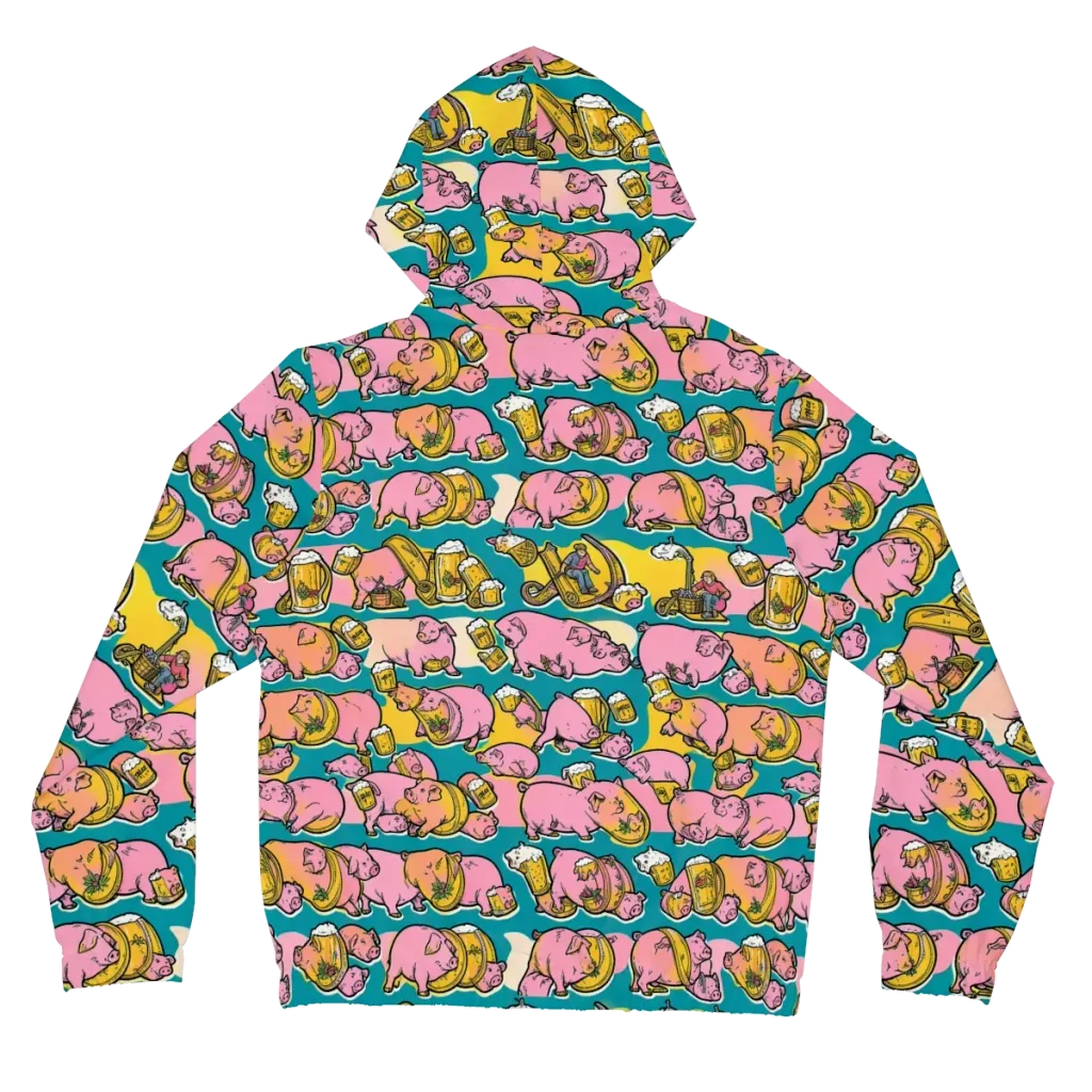 Pork And Pilsner on Women's Full-Zip Hoodie — Back
