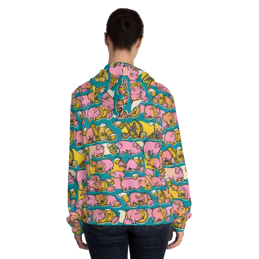 Pork And Pilsner on Women's Full-Zip Hoodie — Back On Person
