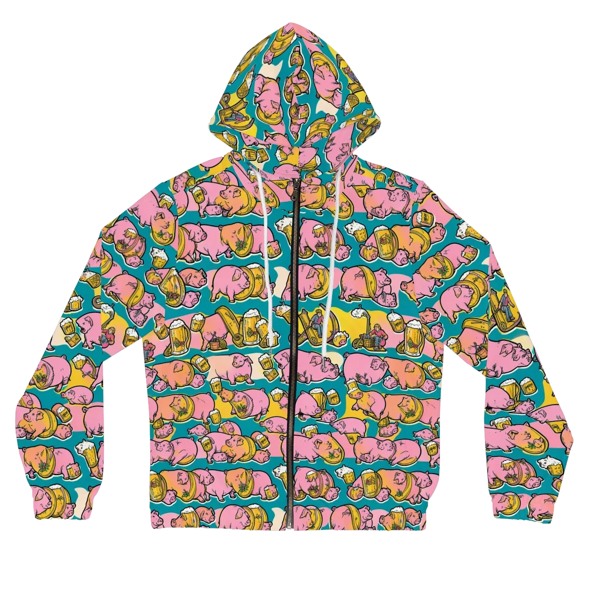 Pork And Pilsner on Women's Full-Zip Hoodie — Front