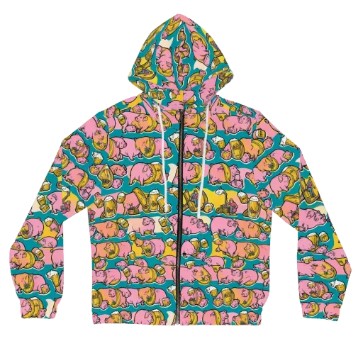 Pork And Pilsner on a Women's Full-Zip Hoodie