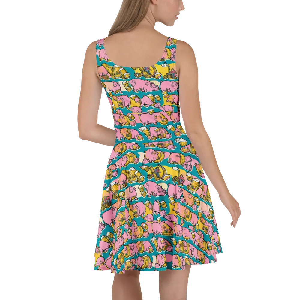 Pork And Pilsner on Skater Dress — Back