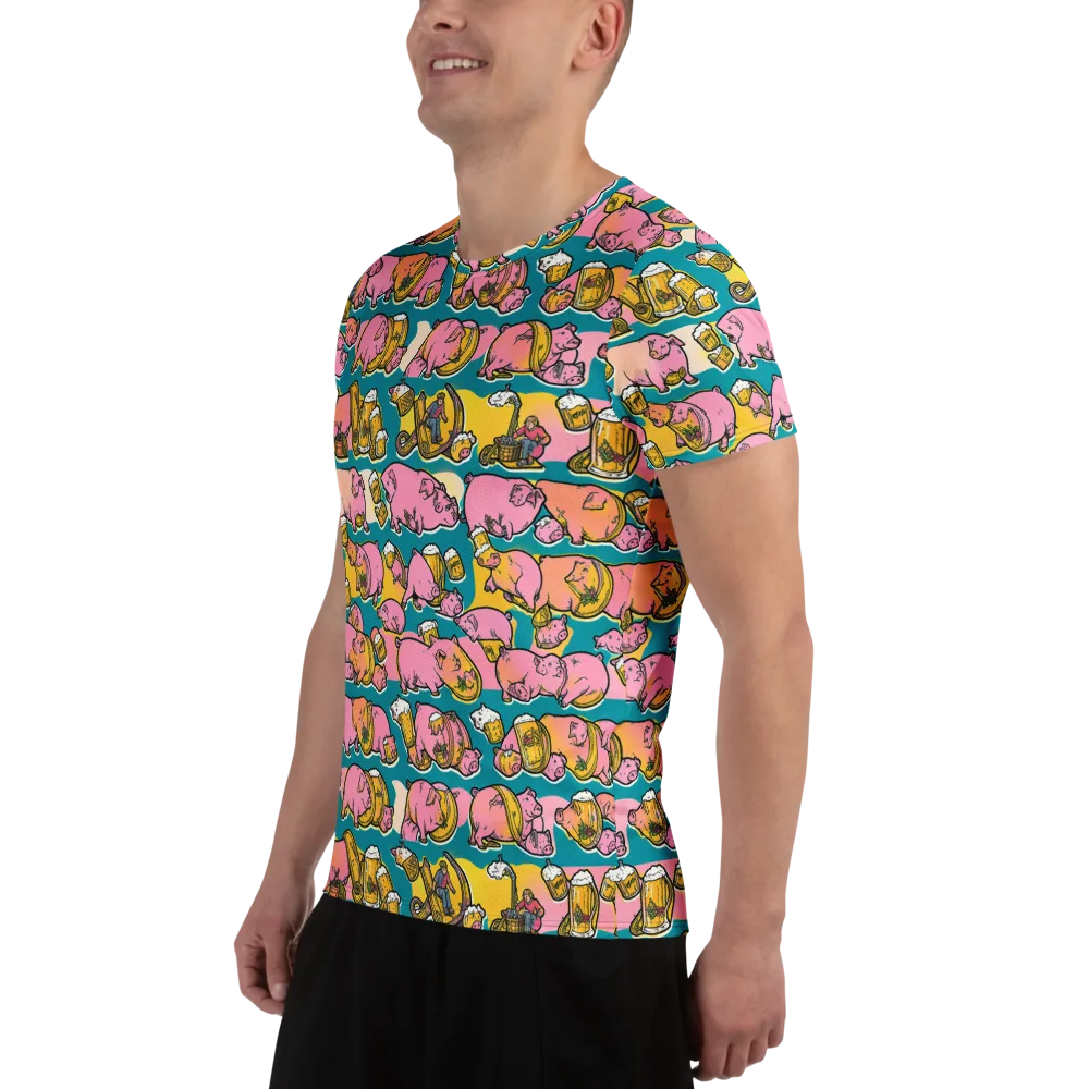 Pork And Pilsner on Men's Athletic T-Shirt — Left