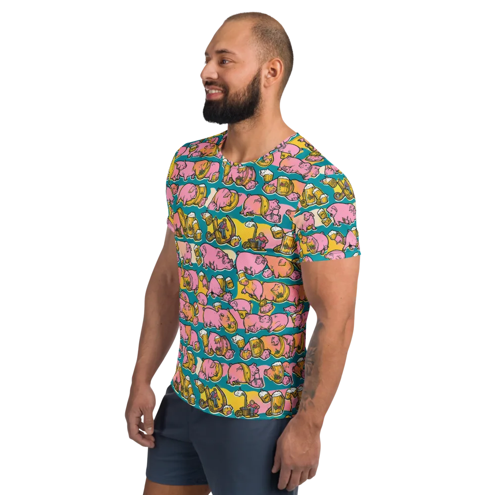 Pork And Pilsner on Men's Athletic T-Shirt — Left