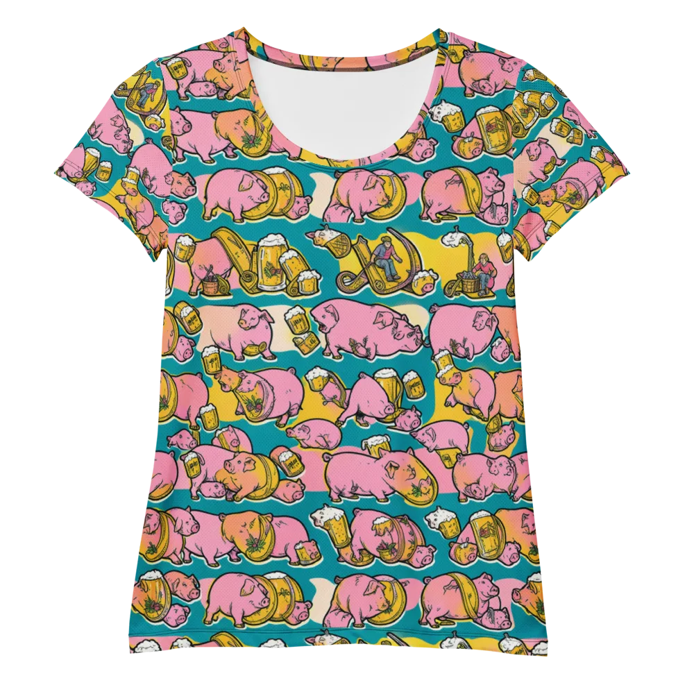Pork And Pilsner on Women's Athletic T-Shirt — Front