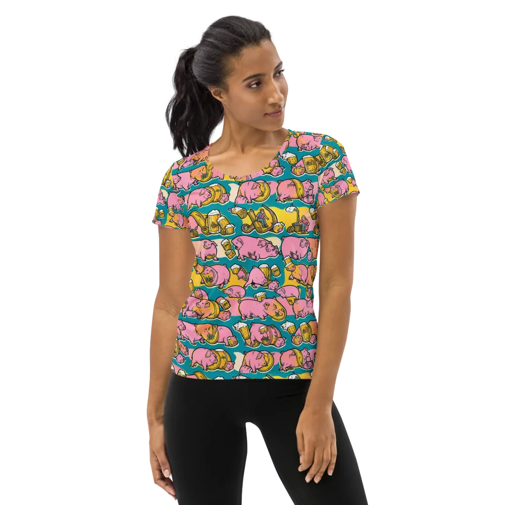 Pork And Pilsner on Women's Athletic T-Shirt — Front