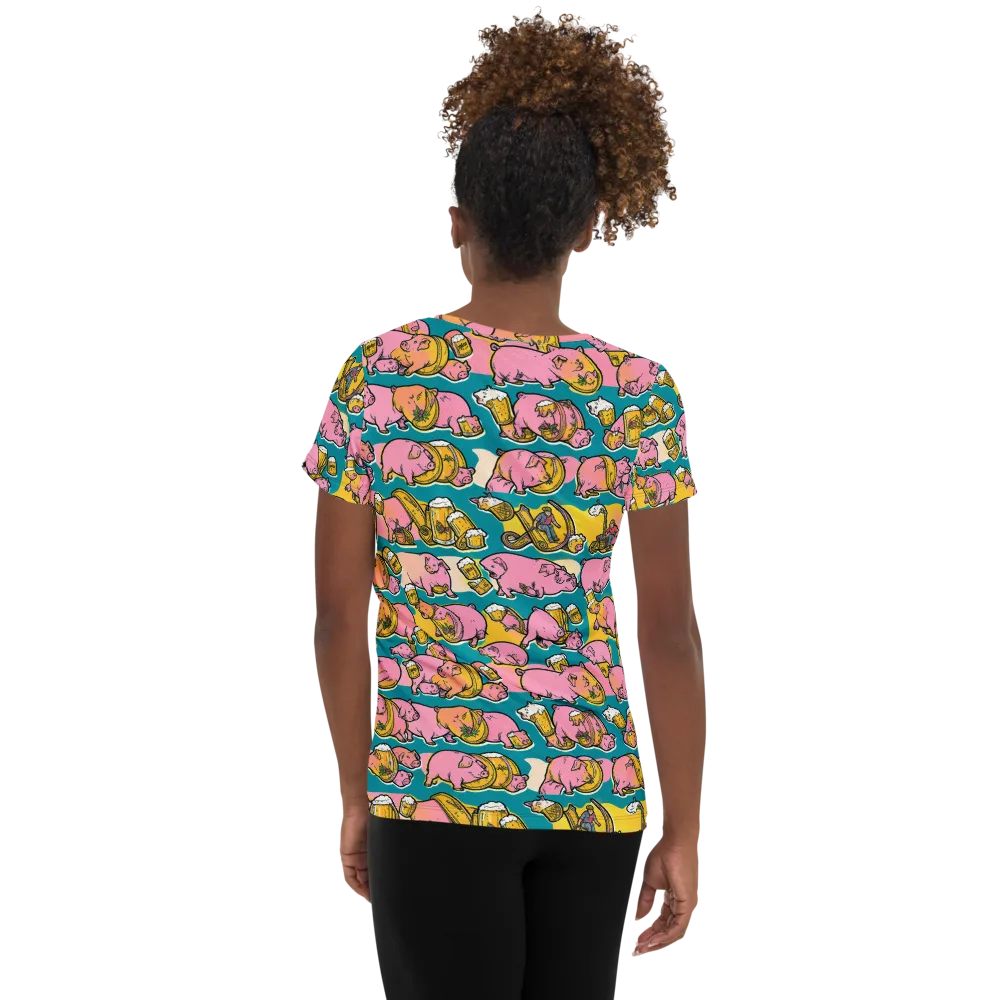 Pork And Pilsner on Women's Athletic T-Shirt — Back