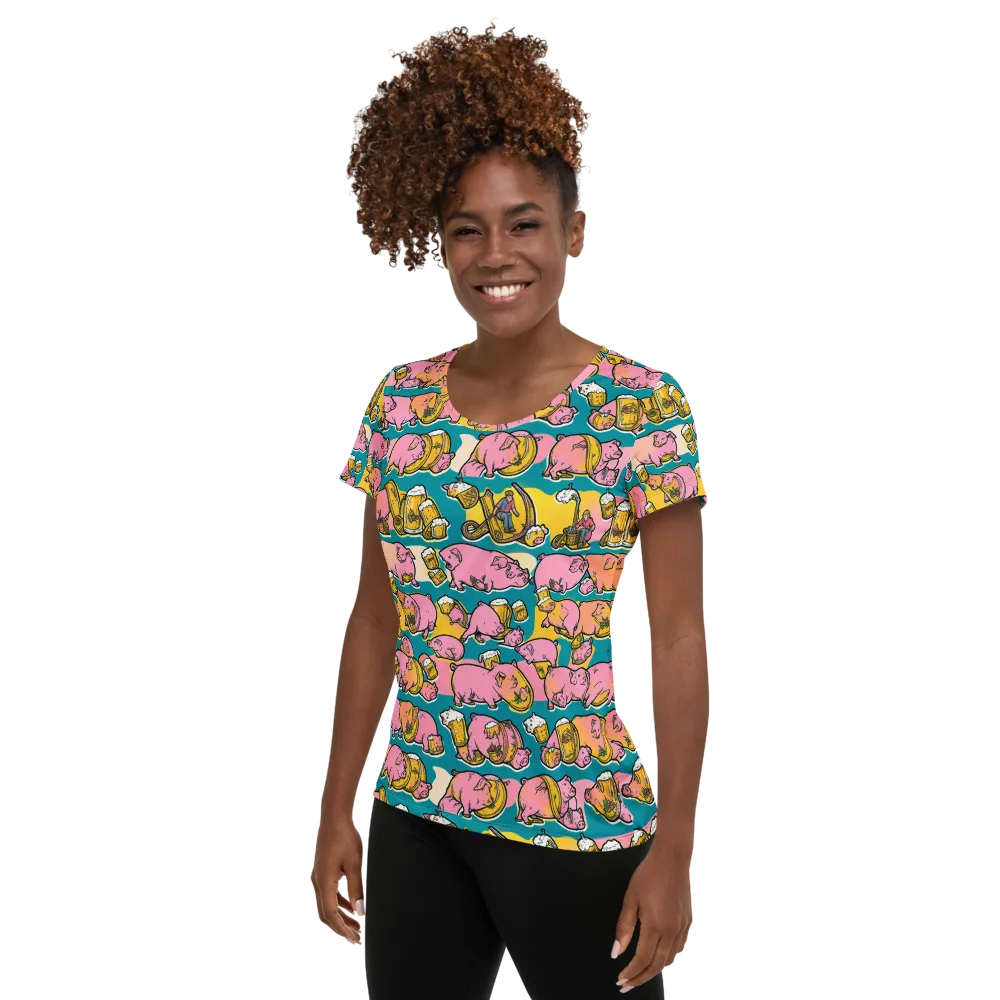 Pork And Pilsner on Women's Athletic T-Shirt — Left
