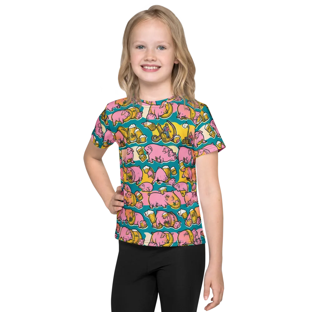 Pork And Pilsner on Kids Crew Neck T-Shirt — Front