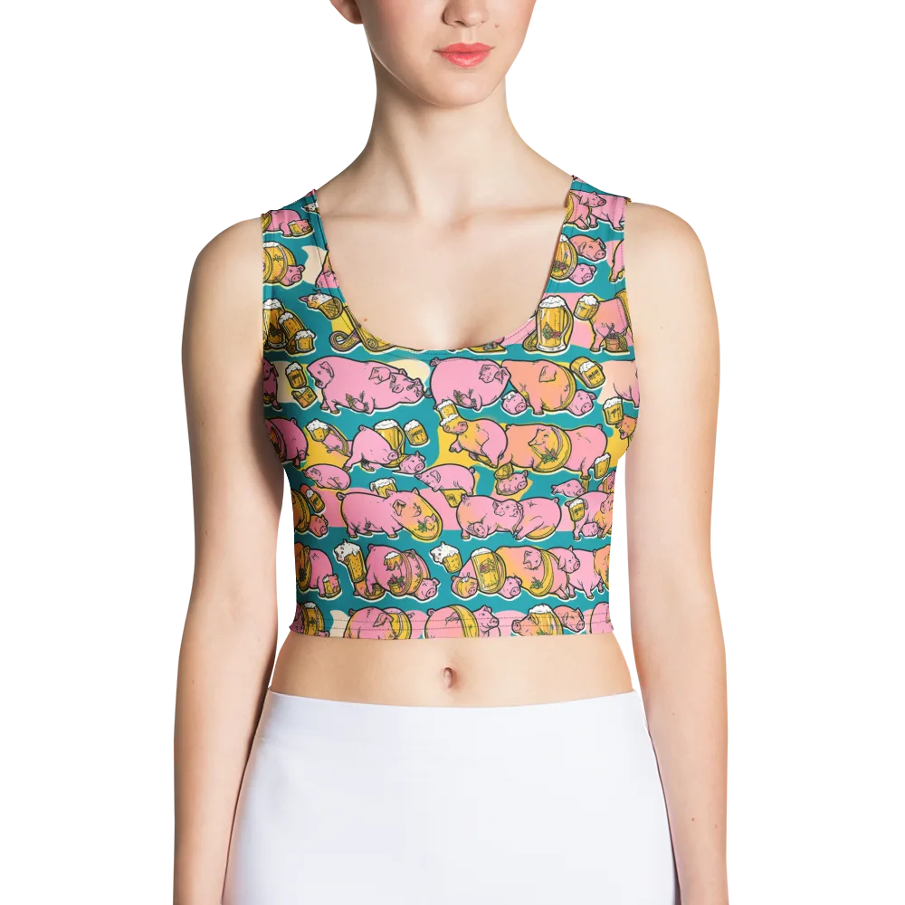 Pork And Pilsner on Crop Top — Front