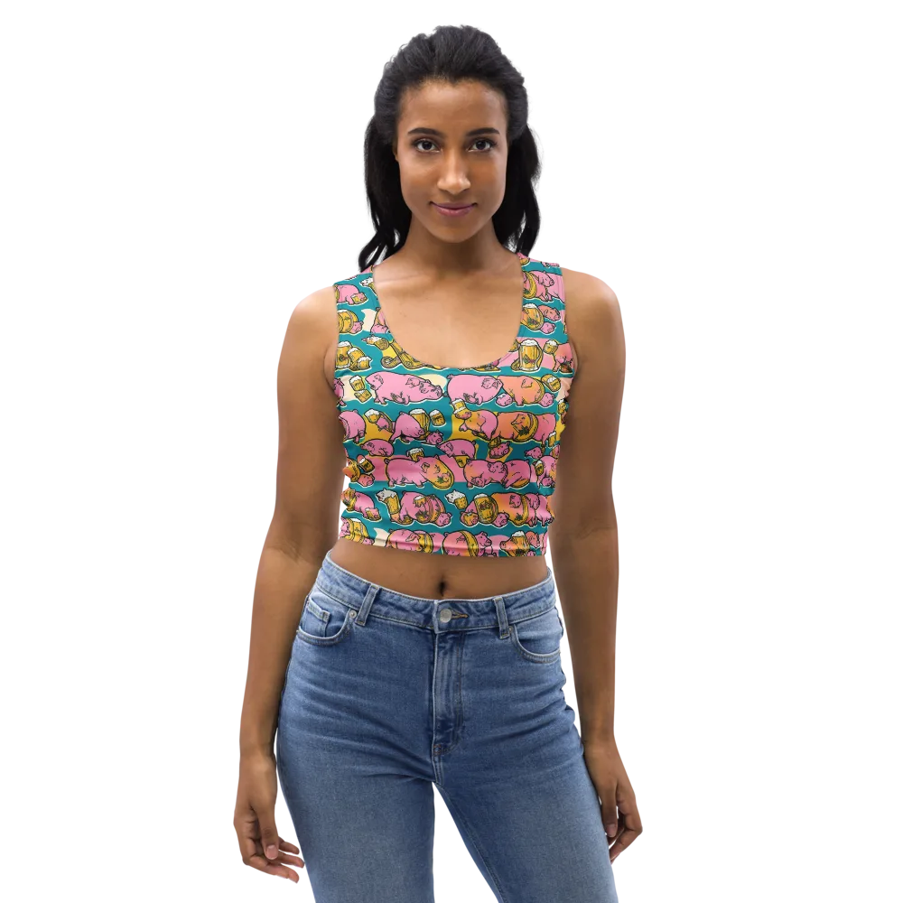 Pork And Pilsner on Crop Top — Front
