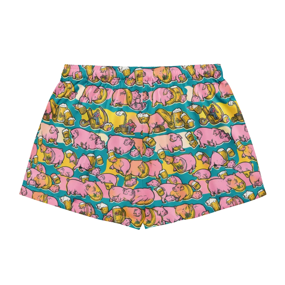 Pork And Pilsner on Women's Pajama Shorts — Back