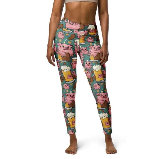 Pint-sized Porkers on a Yoga Leggings