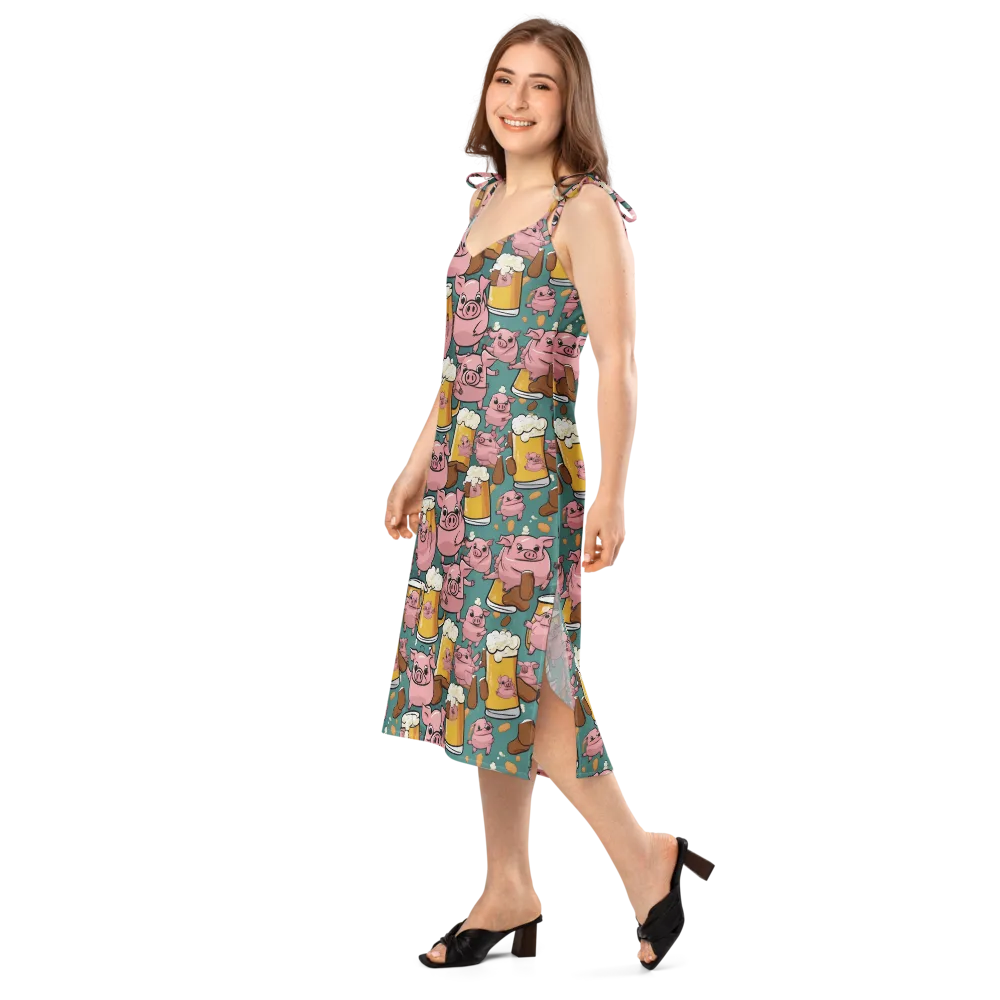 Pint-sized Porkers on Slip Dress — Left Front
