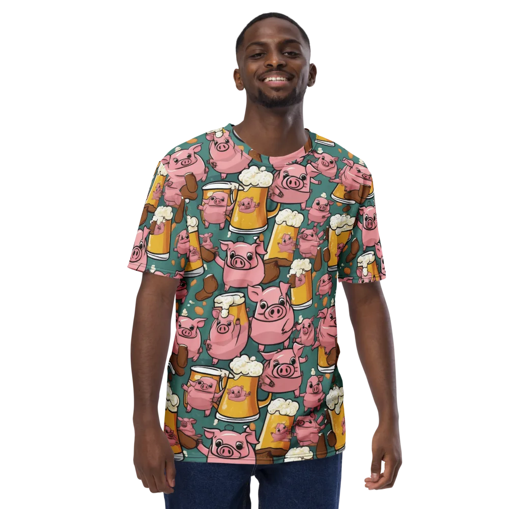 Pint-sized Porkers on Men's Crew Neck T-Shirt — Front